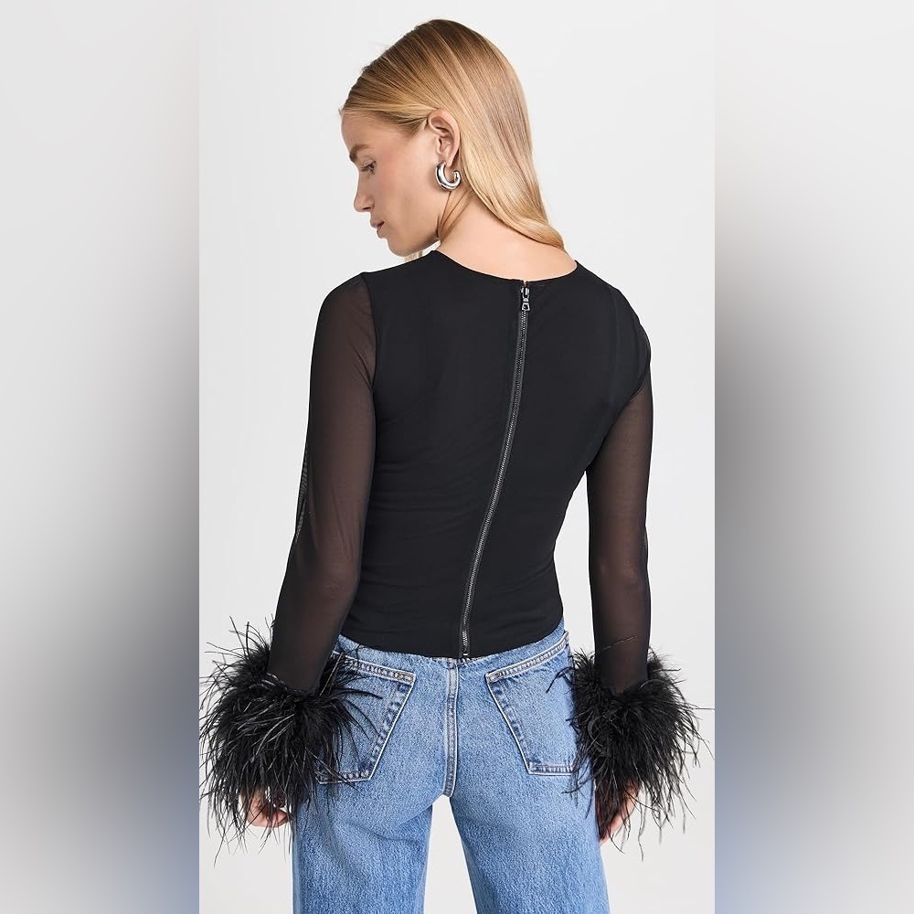 Alice & Olivia Delaina Top Size Small Black